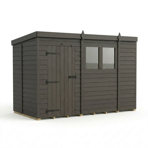 10x5 Pent Composite Shed Tanalised (Single Door, With Windows) 1
