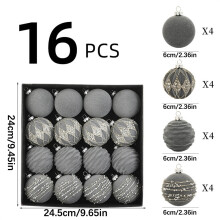 Christmas Tree Ornaments Brown Flocked Velvet 16 Pcs 2.36