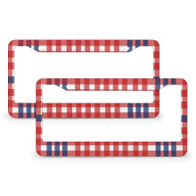 Geometric Patriotic License Plate Frame Aluminum 2 pcs