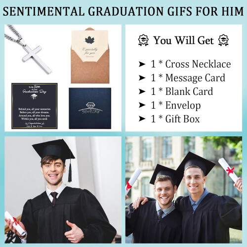Cross Necklace Silver Cuban Link Chain for Men 2
