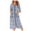 Women's Plaid Robe with Zipper Front and Pockets S-2XL 4