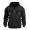 Men's Black Full Zip Hoodie Polyester Size L 1