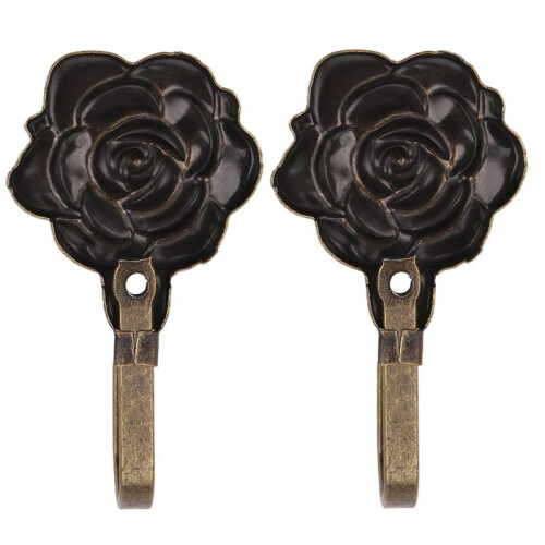 20Pcs Metal Rose Flower Curtain Tie Back Tieback Holders Wall Hooks Decor 1