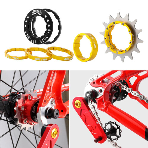 Single Speed Flywheel Adapter Set 14T Sprocket Gear 2