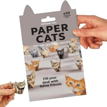 DIY Origami Paper Cats, 50 Sheets for Folding Cute Cat Figures, Fun Craft Activity for Adults, Desk Decoration