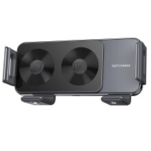 15W Qi Wireless Car Charger with Dual Coils, Phone Holder, Compatible with Samsung Galaxy Z Fold 6, Flip 5, 4,