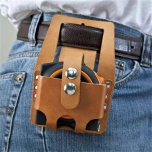 Genuine Leather Tape Measure Holder, Heavy Duty Tool Holster for Belt, Professional Cowhide Construction, 12 x