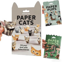 Paper Puppies Origami Set, 50 Sheet DIY Craft Kit for 3D Cute Dogs, Relaxing Desk Ornament and Gift for Pet Lo