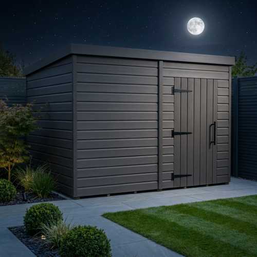 8x7 Pent Composite Shed Tanalised (Single Door, No Windows) 2
