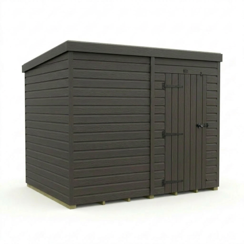 8x7 Pent Composite Shed Tanalised (Single Door, No Windows) 1
