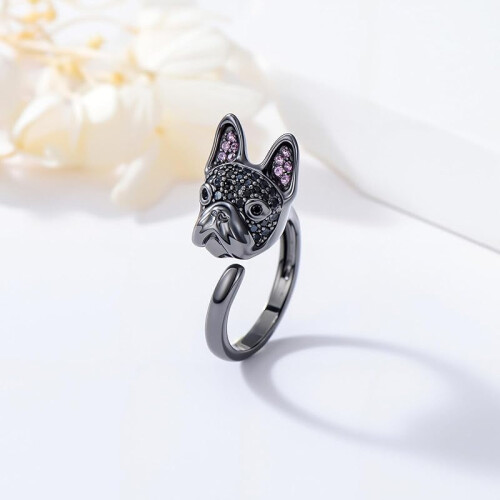 Sterling Silver Dog Ring for Women Adjustable Hypoallergenic 1