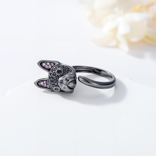 Sterling Silver Dog Ring for Women Adjustable Hypoallergenic 2
