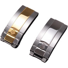 Reservspänne i rostfritt stål för klockarmband, utfällbart lås, för 16 mm och 18 mm armband, silverfinish