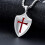 Sterling Silver Knights Templar Cross Pendant Necklace for 2