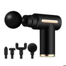 Pistol mini pentru masaj muscular, masaj silențios pentru țesuturi profunde cu 6 viteze și 4 capete din silicon pentru relaxare și re