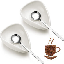 Suport lingură ceramică în formă de boabe de cafea pentru bara de cafea, suport lingură de ceai pentru decorul blatului de bucătărie
