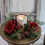 Christmas red artificial candle wreath reusable tabletop 5