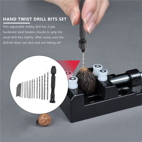 Hand Drill Bits Set 620Pcs Hand Drill Set Precision Pin Vise Micro- Twist Drill Bits for Metal Wood 2