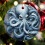 Vintage Blue Ceramic Octopus Ornament 1pc 6