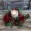 Christmas red artificial candle wreath reusable tabletop 7