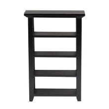 Mini Wooden Bookcase Black 4-Tier 5" x 3.31" x 1.5"
