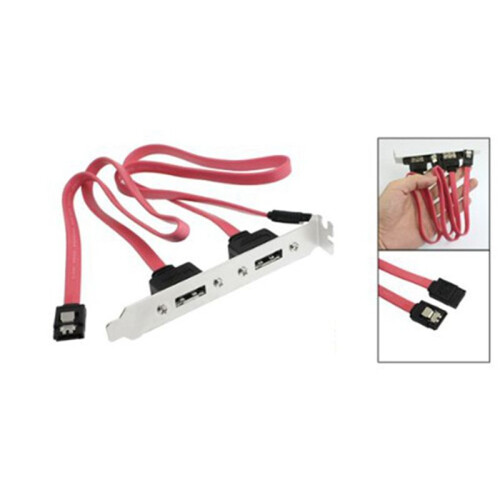4X Dual Port  Serial ATA Cable to ESATA Bracket Adapter Cable 2