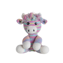 Super Cute Scottish Hairy Coo Baby Coo Crochet Rainbow Handcrafted Baby Toy