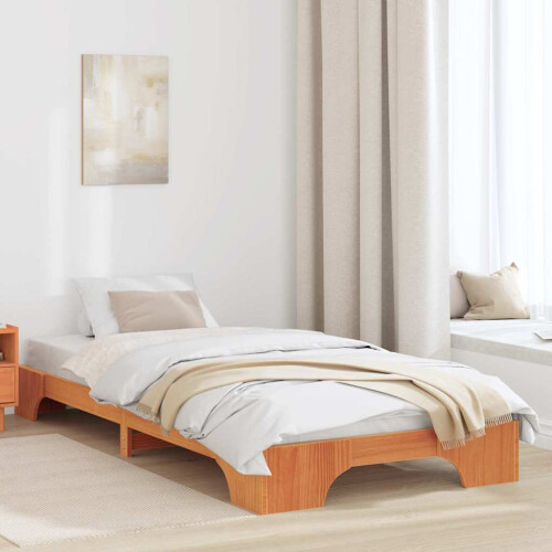 VidaXL vidaXL Bed Frame Wax Brown 100 x 200 cm Solid Pine Wood