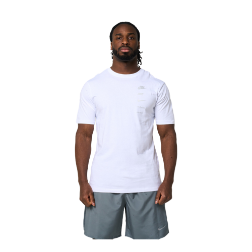 Nike Nike Multi Logo Tee White/Silver UK M