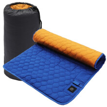 Winter USB Rechargeable Seven-Zone Heated Sleeping Bag Pad, Anti-Cold Heating Mat, Blue and Orange