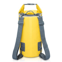 Wasserdichter Trockensack mit zwei Schultergurten, 5 l Fassungsvermögen, robuster gelber Sack für Camping, Wandern und Reisen