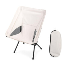 Outdoor Folding Moon Chair for Camping and Travel, Beige, Portable Space-Saving Seat for Outdoor Use