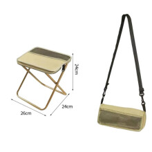 Outdoor Foldable Crossbody Bag Stool Portable Fold-Up Handbag Chair, Khaki, Small Size for Camping and Travel