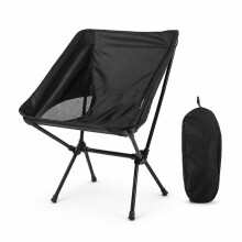 Outdoor Camping Folding Moon Chair, Portable Travel Chair for Camping, Hiking, and Outdoor Use, Black