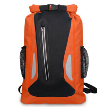 Wasserdichter Outdoor-Trockenrucksack mit zwei Schultergurten, 25 l PVC-Fassbeutel, Orange, für Wandern und Camping