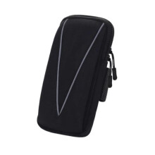 Reflektierbares, wasserdichtes Laufarmband für das Telefon, tragbare Handyhalterung für Outdoor-Sport, Schwarz, verstellbar, leichtes Gewebe