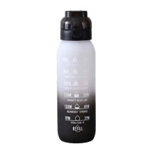 Buidéal Uisce Tritan 1000 ml, Cumas Mór, Bán agus Dubh Grádánach, Frithsceite, Oiriúnach do Spóirt Allamuigh