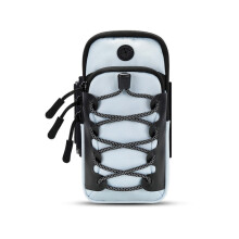 Reflektierende Handy-Armtasche für Outdoor-Sport und Fitness, hellblau, verstellbare Passform, leicht und robust
