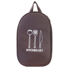 Set da cucina e stoviglie da picnic per campeggio all'aperto, marrone caffè, leggero e pratico per viaggio e uso all'aperto