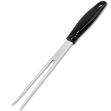 Outdoor-Edelstahl-Grillgabel und Fleischgabel mit schwarzem PP-Griff zum Grillen und Servieren