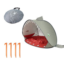 Tenda da spiaggia per bambini con piscina, riparo solare pieghevole e portatile per neonati, grigio squalo, leggera, per esterni