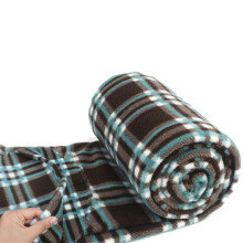 Outdoor Fleece Sleeping Bag for Camping and Travel, Extra Thick Plaid Blanket for Lunch Breaks and Cold Weather Use
