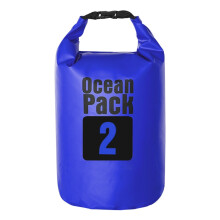 Wasserdichter Trockensack aus PVC, 2 l, dunkelblau, für Camping, Wandern, Kajakfahren und Reiseschutz