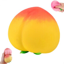 Squishy a forma di pesca, pesca morbida, squishy a forma di frutta morbidi e comprimibili, squishy antistress per adulti,