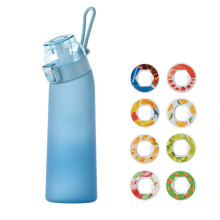 Športová fľaša na vodu 700 ml z Tritanu bez BPA, s 8 aromatickými krúžkami, matná modrá s prechodom
