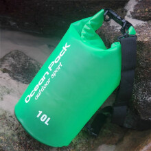 Wasserdichte Schultertasche aus PVC für den Außenbereich, 10 l Fassungsvermögen, Grün, robuste Aufbewahrungstasche mit Tragegriff