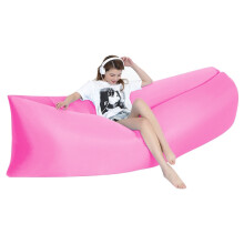 Tragbares aufblasbares Wassersofa für den Außenbereich, Luftliege für Strand und Rasen, 200 x 70 cm, Rosa, leicht und langlebig