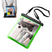 Transparent Waterproof Outdoor Shoulder Bag for Mobile Phones and Small Essentials, Green, Lightweight Crossbody for Travel and Hiking