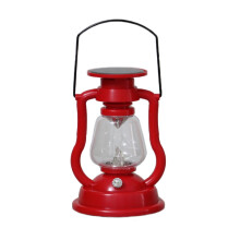 200802 Retro Solar-Petroleumlampe, handliche Lampe in Form einer Petroleumlampe, Heimdekoration, Flammenlampe (Rot): Rot