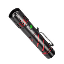 Zorro XQ-S50 Mini-Laser-Taschenlampe mit Teleskop-Zoom-Clip und LED-Notfallreparaturlampe (Batterien nicht enthalten): XQ-S50